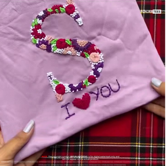 Custom Single Word (Hand Embroidery) T-Shirt – Regular Fit Premium | Hand Embroidery