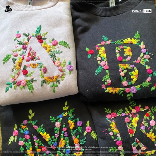 Custom Single Word Outlines(Hand Embroidery) T-Shirt – oversized Fit Premium | Hand Embroidery