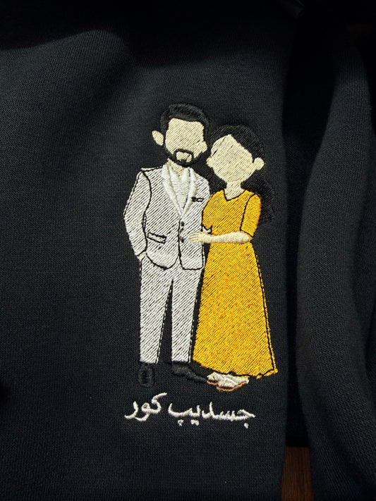 Faceless portrait – oversized Tshirt |Premium Embroidery | cotton Lycra Stuff