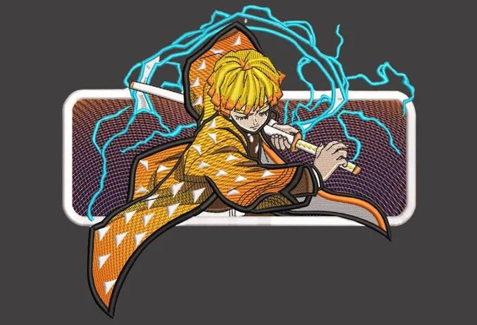 Zenitsu Form Demon Slayer Embroidery 🪡 Hoodie