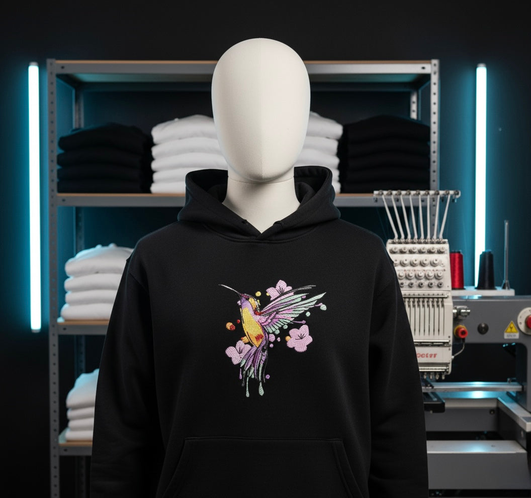PinkYellow Bird Embroidery 🪡 Hoodie