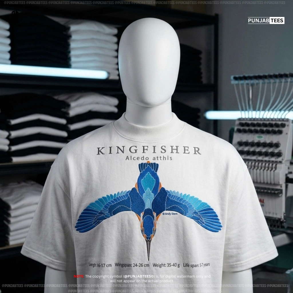 Punjabtees KINGFISHER EMB Off white T-Shirt