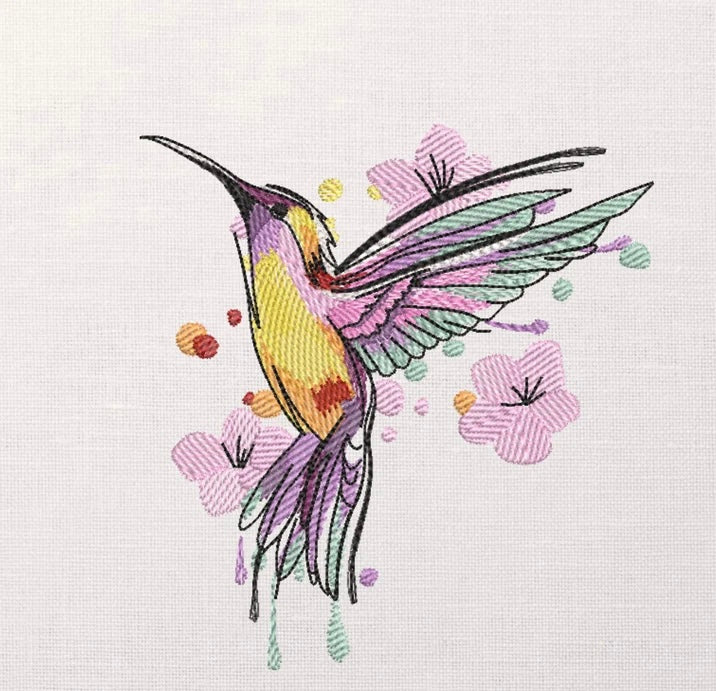 PinkYellow Bird Embroidery 🪡 Hoodie