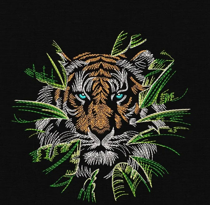 Tiger 🐯 in a Wild Embroidery 🪡 Hoodie