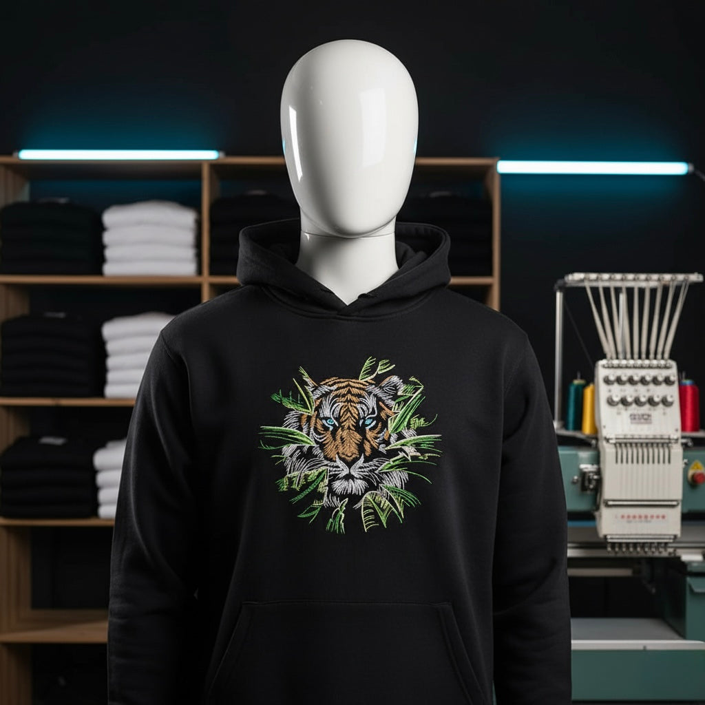 Tiger 🐯 in a Wild Embroidery 🪡 Hoodie