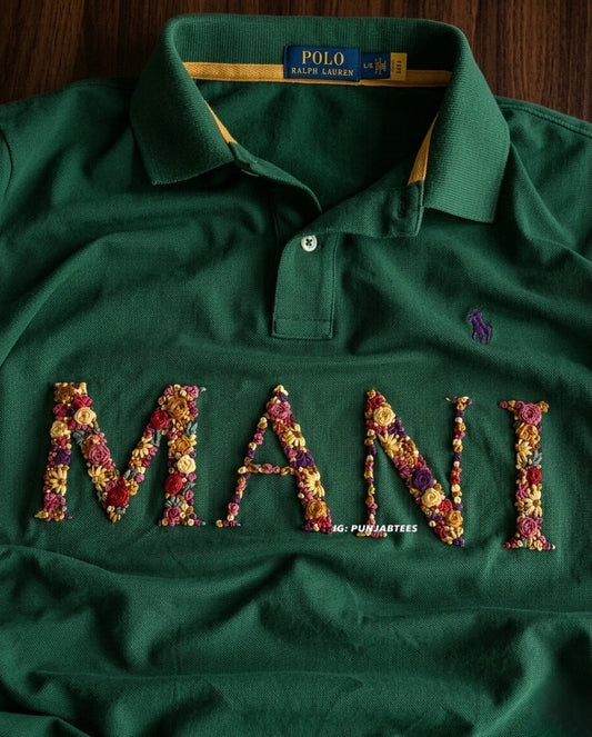 Custom Name (Hand Embroidery)Polo T-Shirt – Regular Fit Premium | Hand Embroidery