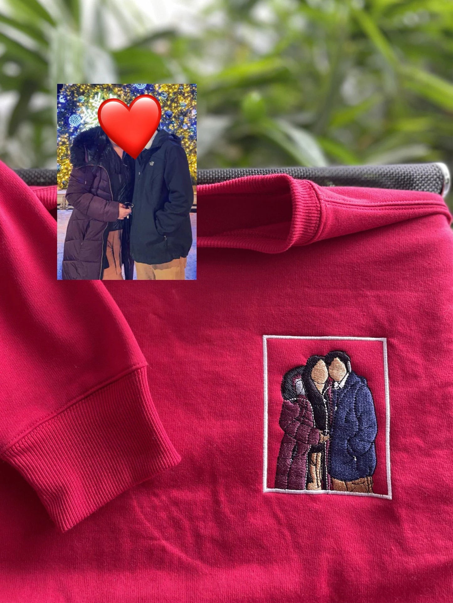 Custom Embroidered Portrait Hoodie • Personalized Line Art Sweatshirt • Meaningful Photo Gift for Dad, Mom, or Family