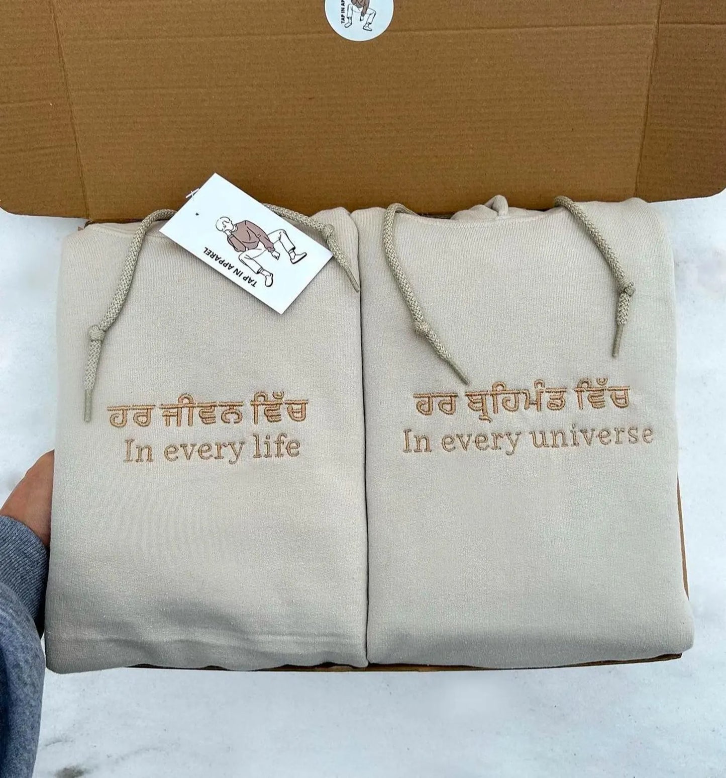 Custom Embroidered Punjabi Sweatshirt • Personalized Hoodie or Crewneck • Fall Cozy Sweater • Custom Sleeve Initial • Handmade Gift