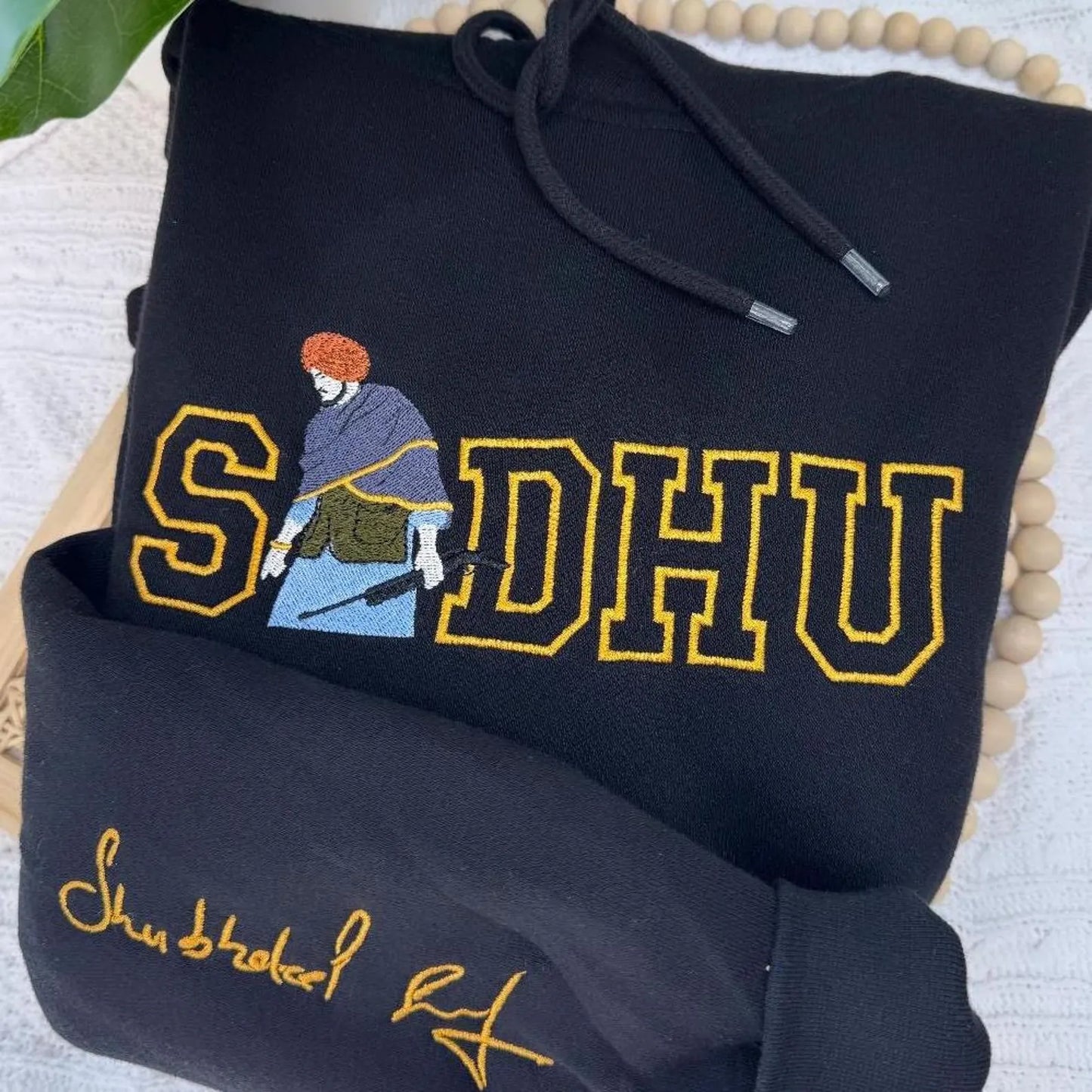 Custom Surname Embroidered Heritage Hoodie • Personalized "First Name" Sleeve Sweatshirt • Punjabi Culture Apparel