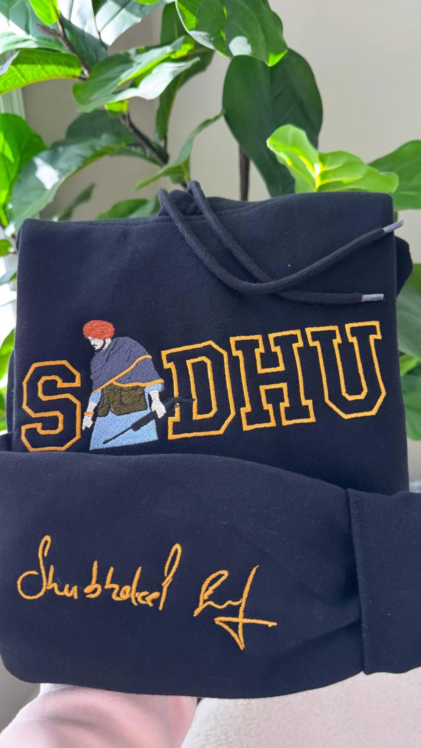 Custom Surname Embroidered Heritage Hoodie • Personalized "First Name" Sleeve Sweatshirt • Punjabi Culture Apparel