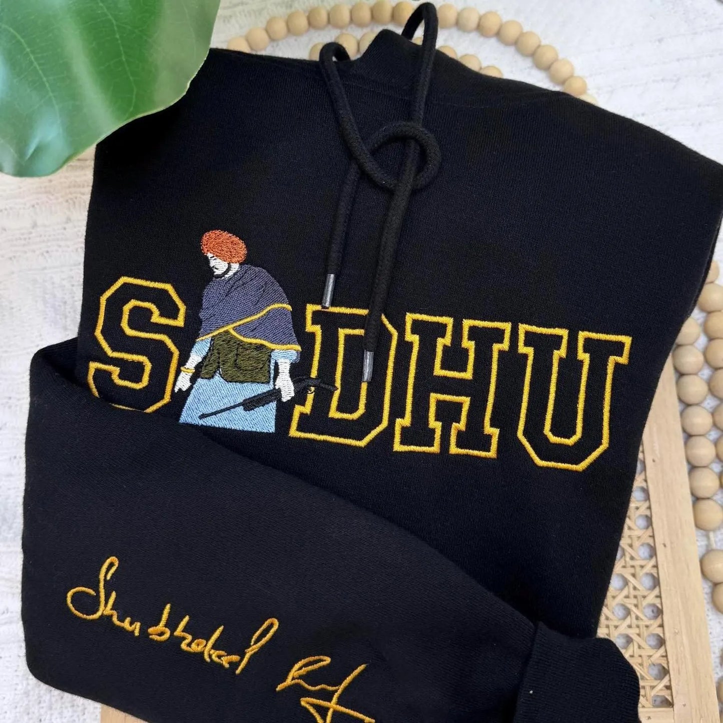 Custom Surname Embroidered Heritage Hoodie • Personalized "First Name" Sleeve Sweatshirt • Punjabi Culture Apparel