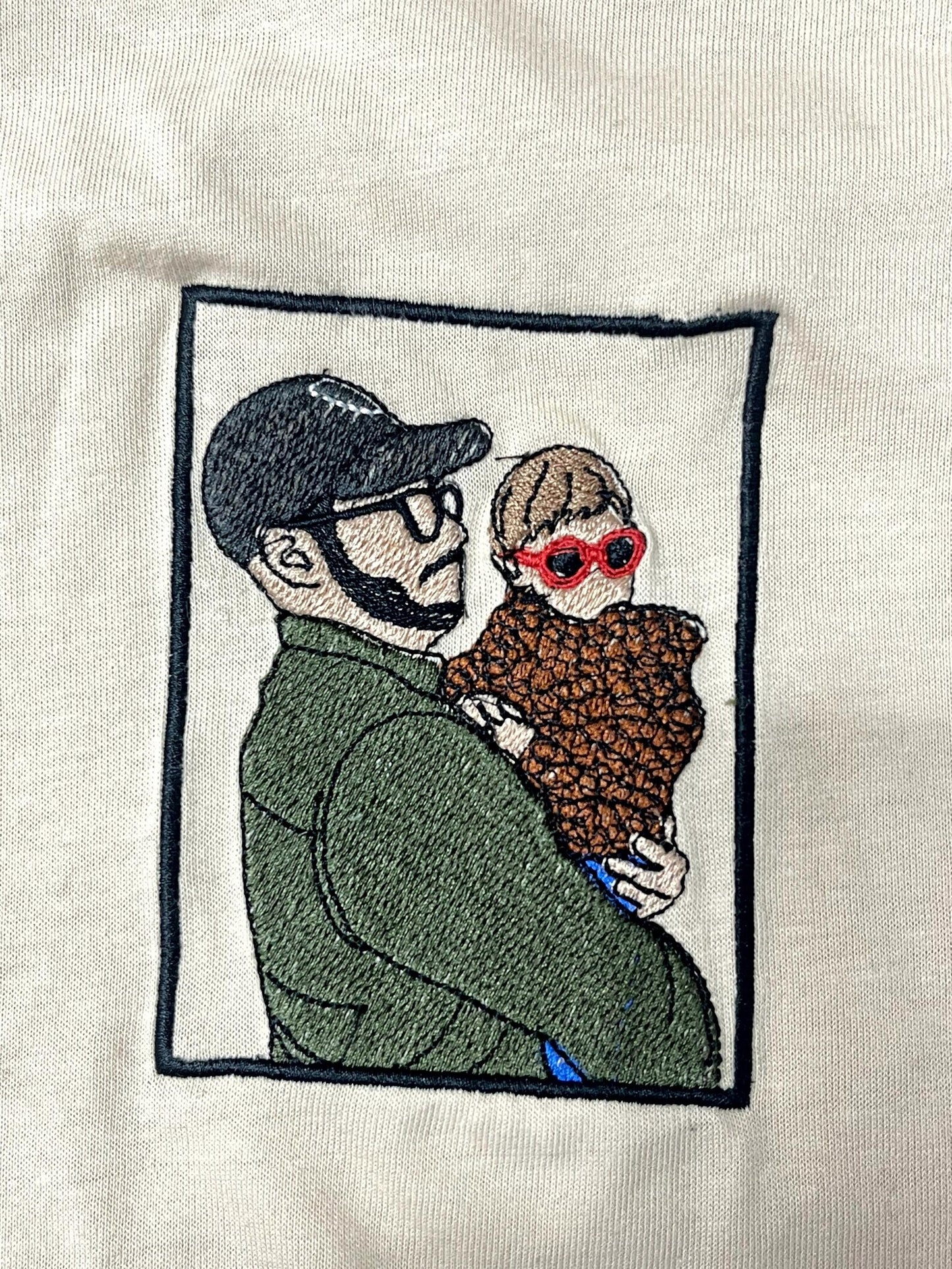 Custom Embroidered Portrait Hoodie • Personalized Line Art Sweatshirt • Meaningful Photo Gift for Dad, Mom, or Family