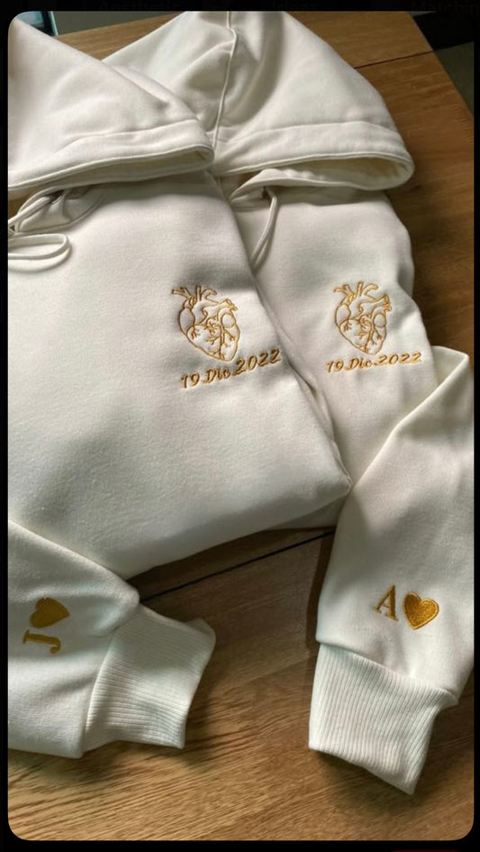 Couple Hoodies Golden heart