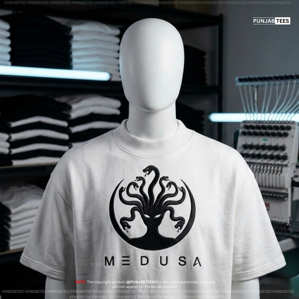 Punjabtees MEDUSA EMB Off white T-Shirt