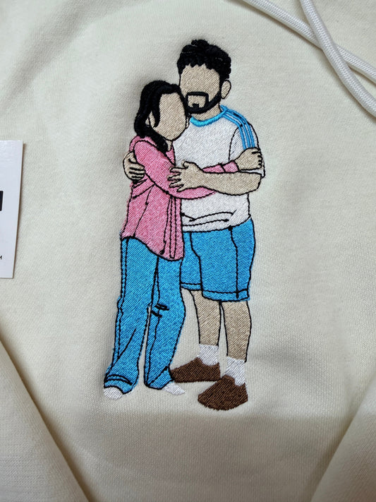 Faceless portrait – oversized Tshirt |Premium Embroidery | cotton Lycra Stuff