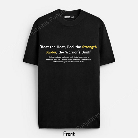 Black Off-Shoulder Tee - 'Sardai' Khalsa Drink Edition