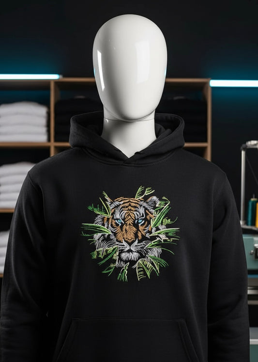 Tiger 🐯 in a Wild Embroidery 🪡 Hoodie