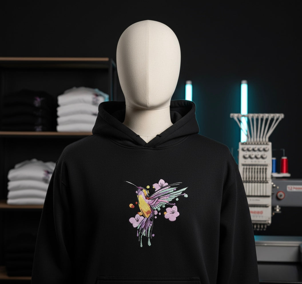 PinkYellow Bird Embroidery 🪡 Hoodie