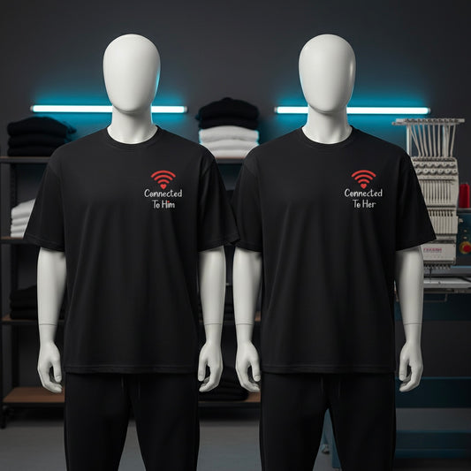 Connectd to Her /Her Embroidery Tshirt