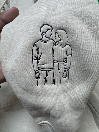 Line Art – oversized Tshirt |Premium Embroidery | cotton Lycra Stuff