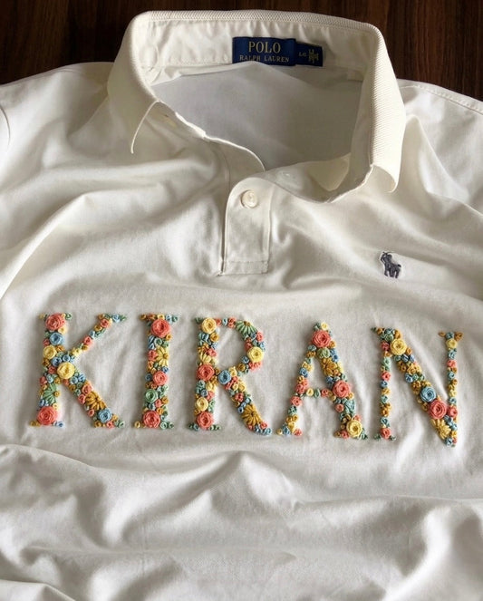 Custom Name (Hand Embroidery)Polo T-Shirt – Regular Fit Premium | Hand Embroidery