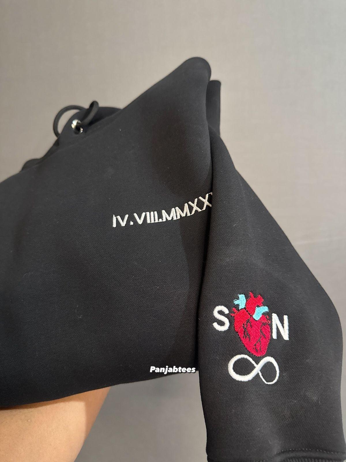 Chinese Custom Word Embroidered Hoodie – Black